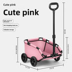 Lightweight Foldable Pet Stroller Trolley Bag for Toy Breeds & Small Dogs & Cats — Compact Outdoor Travel Cart