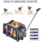 Airline-Approved Large Rolling Pet Trolley Carrier with Wheels for Large Dogs — Hiking & Travel Wheeled Cart