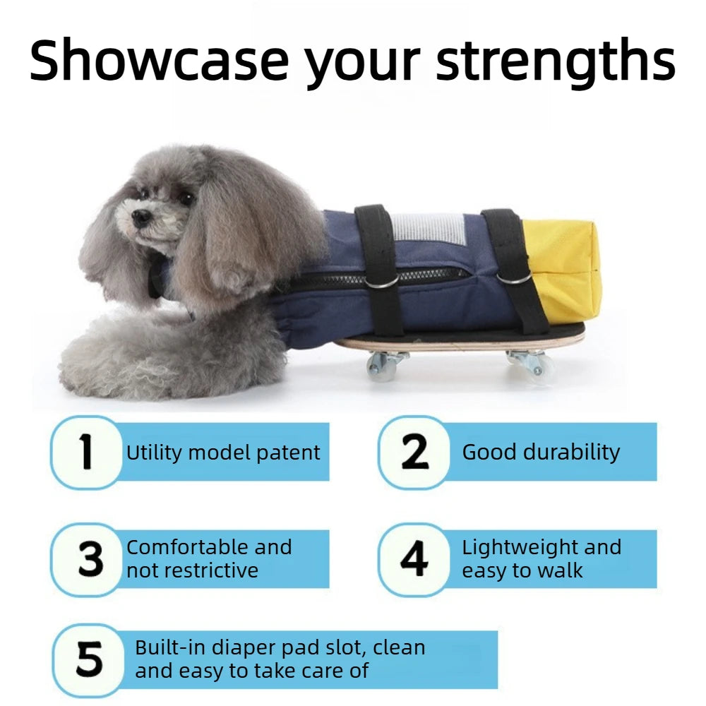 Dog Wheelchair with Rear Leg Support — Mobility Aid Scooter for Disabled & Elderly Dogs