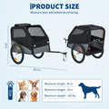 Heavy-Duty Steel Frame Dog Bicycle Trailer with 100 lb Capacity & Oxford Fabric