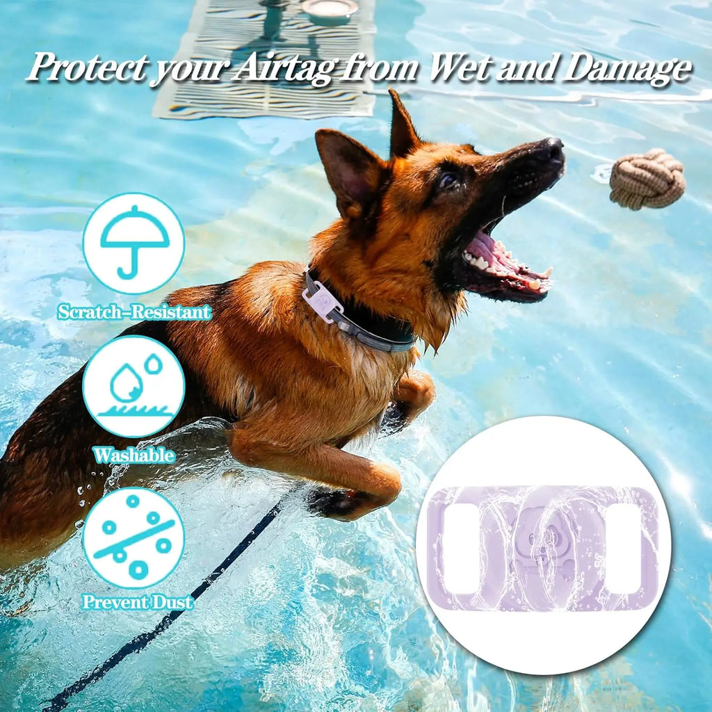 Waterproof AirTag Collar Holder 2-Pack - Hidden Loop Design for Dogs