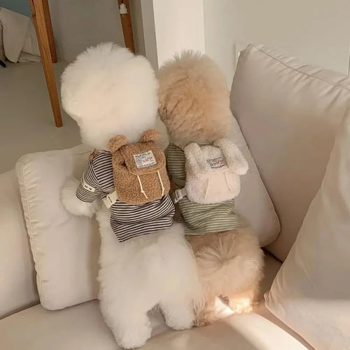 Cute Plush Pet Outing Backpack (Puppy, Dog & Cat, Multi-Function)