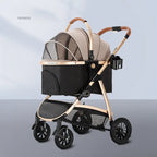 Modern Lightweight Portable Separable 4-Wheel Pet Stroller for Dogs & Cats — Foldable Outdoor Cart