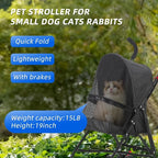 Cool Mesh All-Road Pet Stroller with Removable Liner & Safety Tether