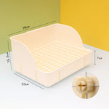 Rabbit Corner Litter Box — Removable Grid Tray with Splash Guard