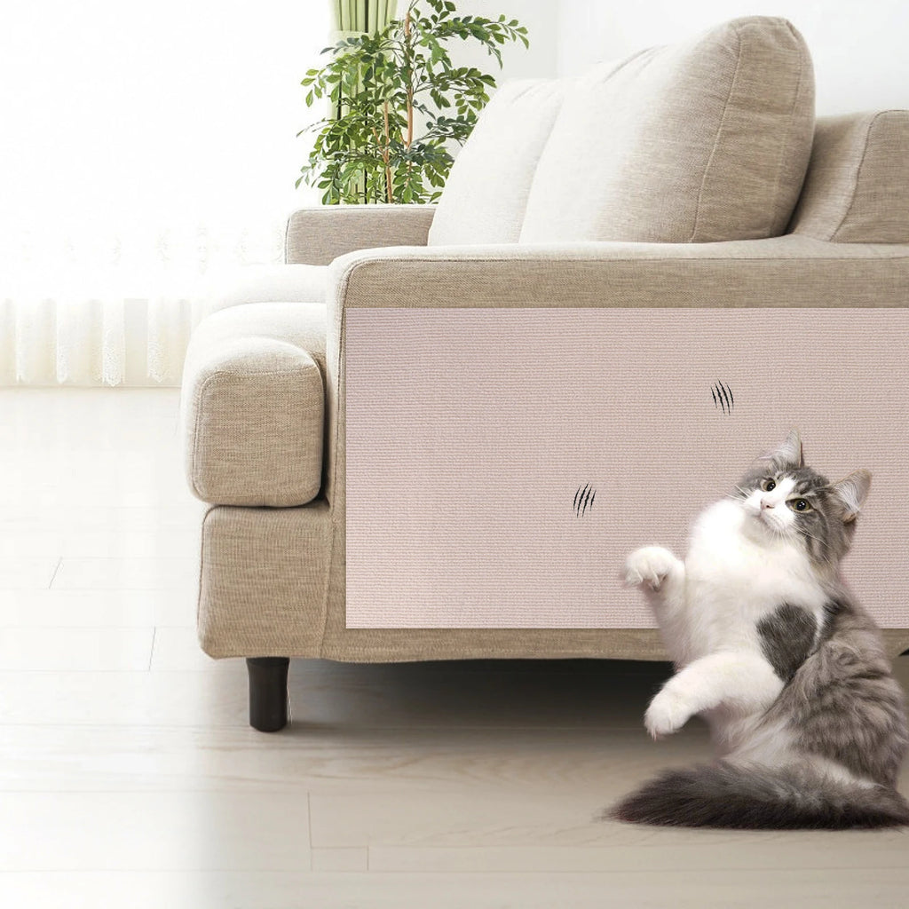 Self-Adhesive Cat Scratch Mat — Trimmable Furniture Protector, 2-Pack