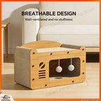 3-in-1 Cat Scratcher House with Bed & Play Cave