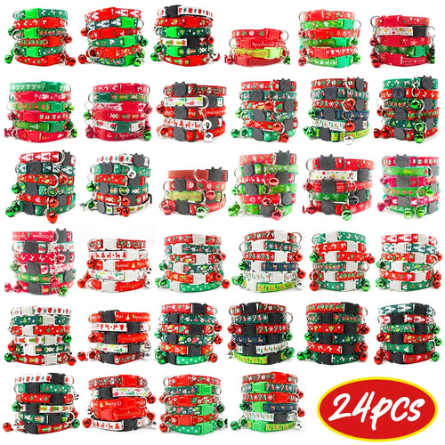 Wholesale Christmas Dog Collar 24-Pack (Festive Neck Strap)