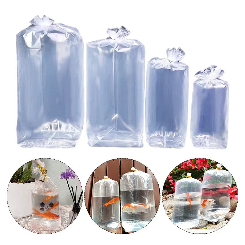 Aquarium Live Fish Transport Breather Bags (50-Pack, Inflatable, Leak-Proof PE)