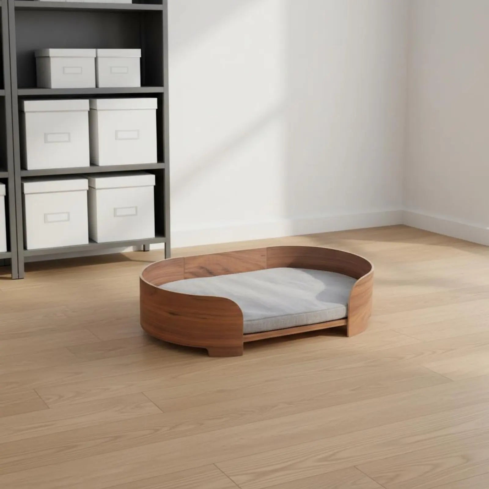 Oval Wooden Pet Sofa Bed with Removable Cover, All-Season