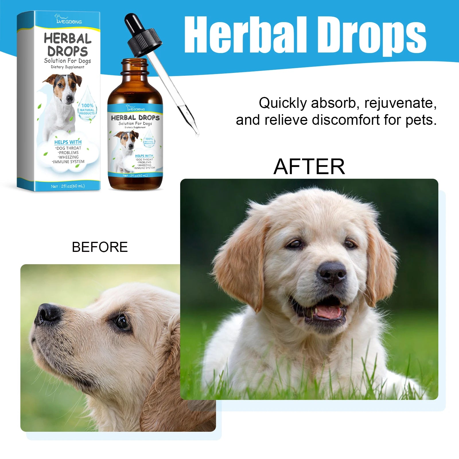 Herbal Cough & Runny Nose Drops for Dogs — Soothing Relief Support