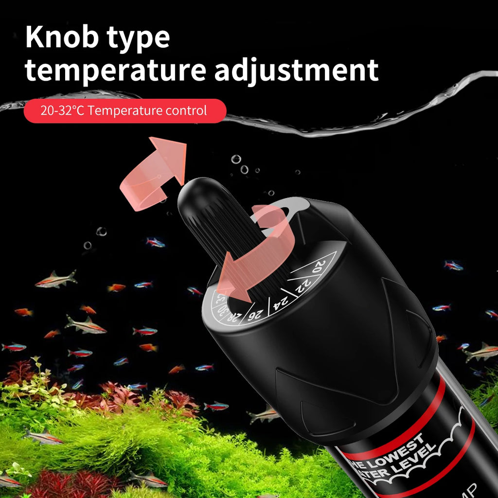 Adjustable Submersible Aquarium Heater Rod (25–300W, 110–220V, Thermostat)