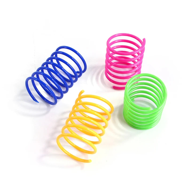 Heavy-Gauge Cat Spring Coil Toys — Bright Colors, 4 to 20-Pack