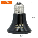 Ceramic Infrared Heat Emitter — No-Light Pet & Brooder Heat Bulb, E27, 25W–100W