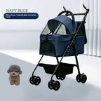 Detachable Washable Pet Stroller Trolley for Small & Medium Dogs & Cats — Lightweight Travel Carrier