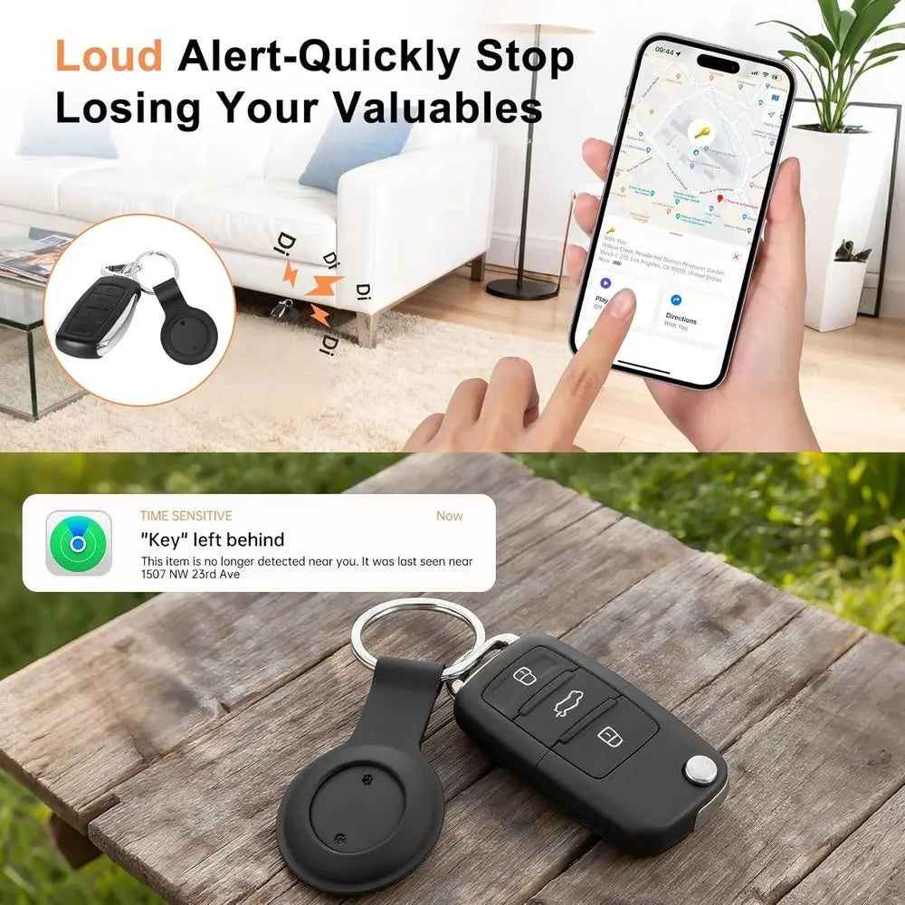 4-Pack Bluetooth Trackers for iOS with Sound Key Finder & Smart Item Locator