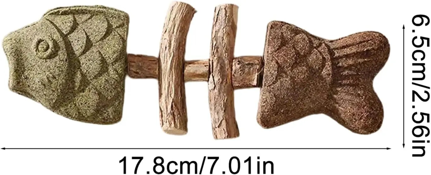 Fishbone Dental Chew Toy for Cats
