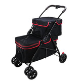 Portable Double-layer Pet Stroller Ultra-lightweight Foldable Large-space Cat and Dog Stroller Outdoor Travel Pet Stroller