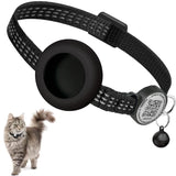 AirTag Cat Collar with Reflective Strip & QR Tag — Adjustable, Weather-Resistant Fit