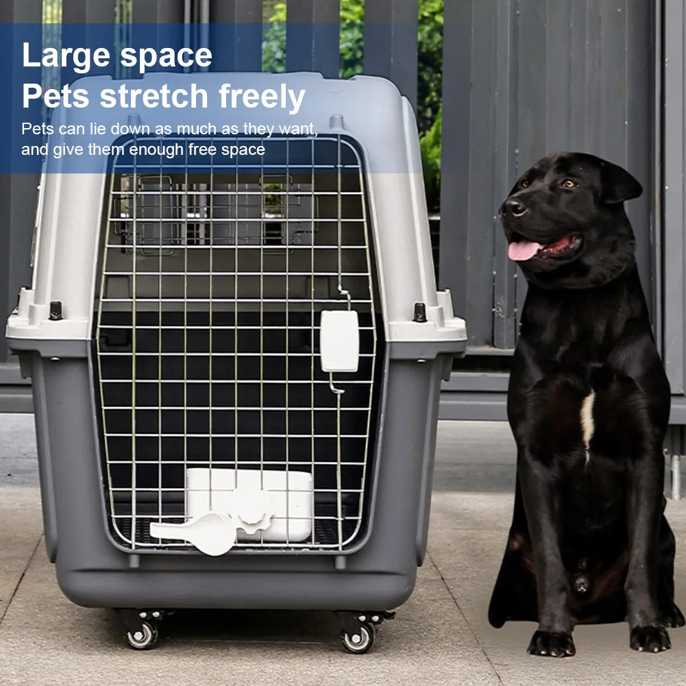 Airline-Friendly Pet Travel Kennel (Portable, Collapsible, Large Pets)