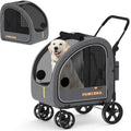 PAWZIDEA 3-in-1 Large Dog Stroller with Detachable Carrier for Dogs up to 80 lbs