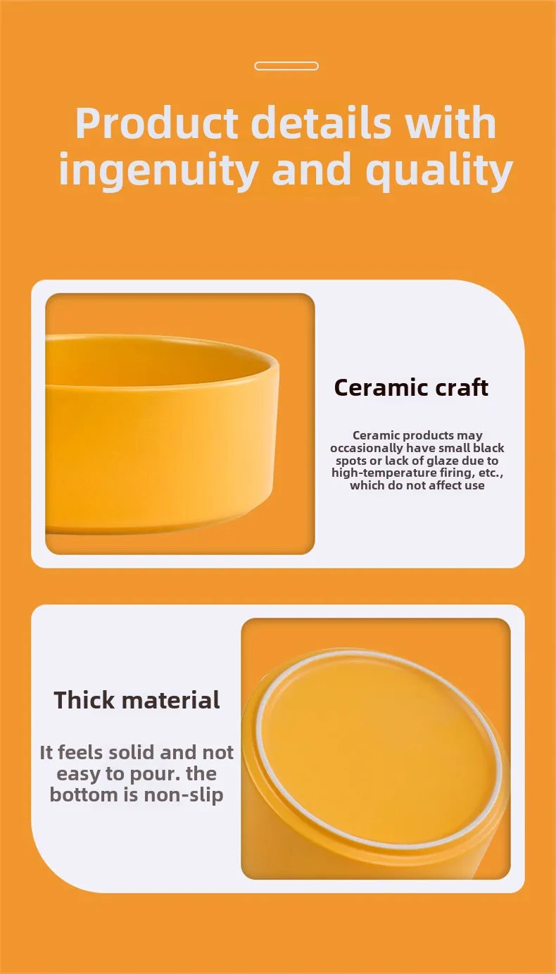 Elevated Ceramic Pet Bowl with Wood Stand