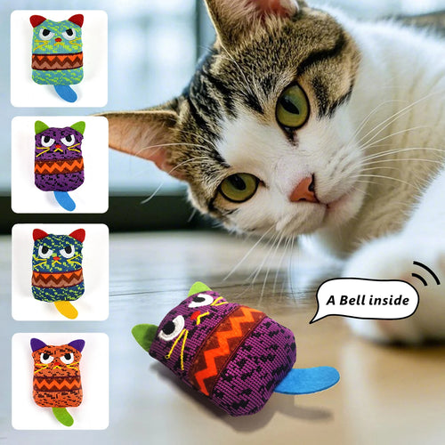 4-Piece Faux Feather Cat Toy Set — Interactive Bell Toys for Cats