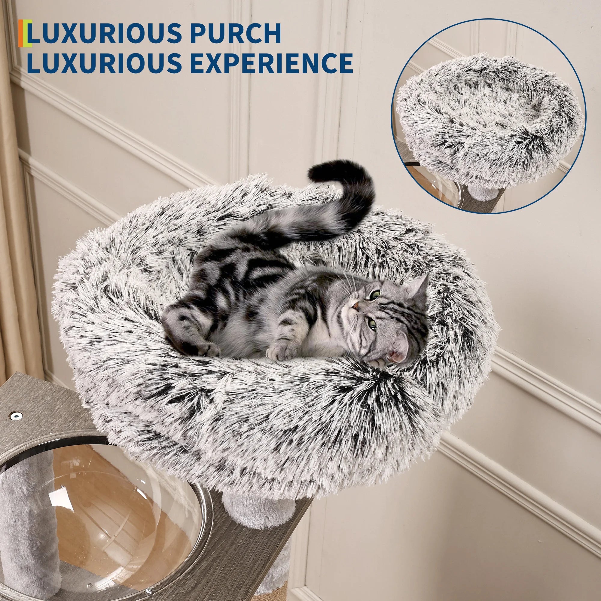 66.9in Cat Tree Tower with Enclosed Litter Box