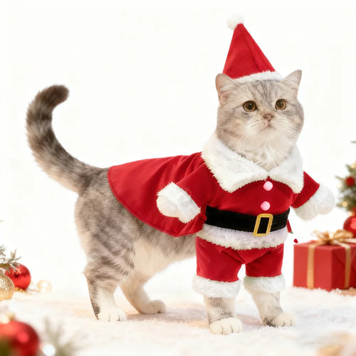 Santa Claus Costume Dress for Cats (Christmas Cosplay Outfit)