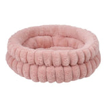 Round Velvet Pet Nest Bed with Removable Cover