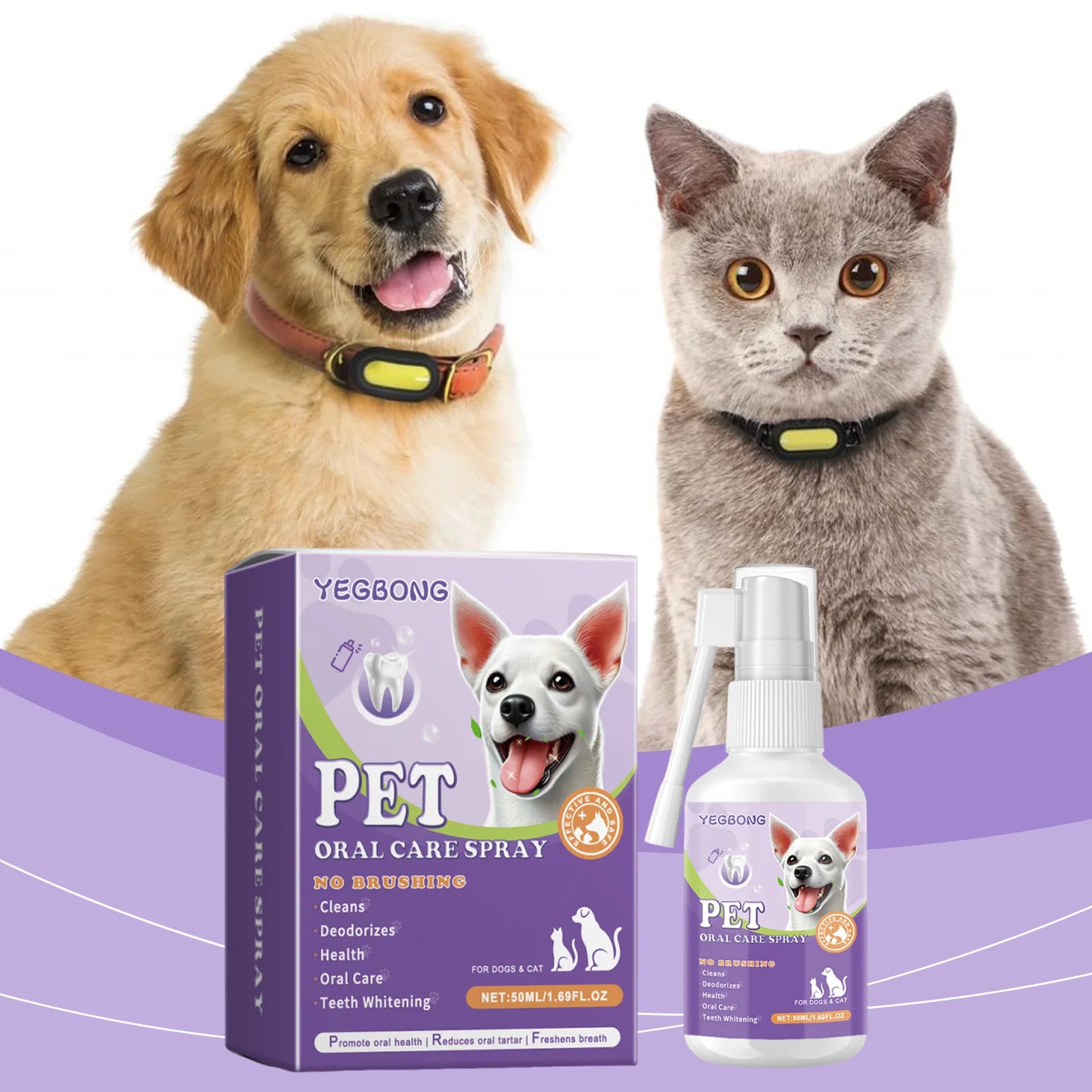 Pet Oral Cleanse Spray — No-Brush Teeth & Breath Formula, 50ml