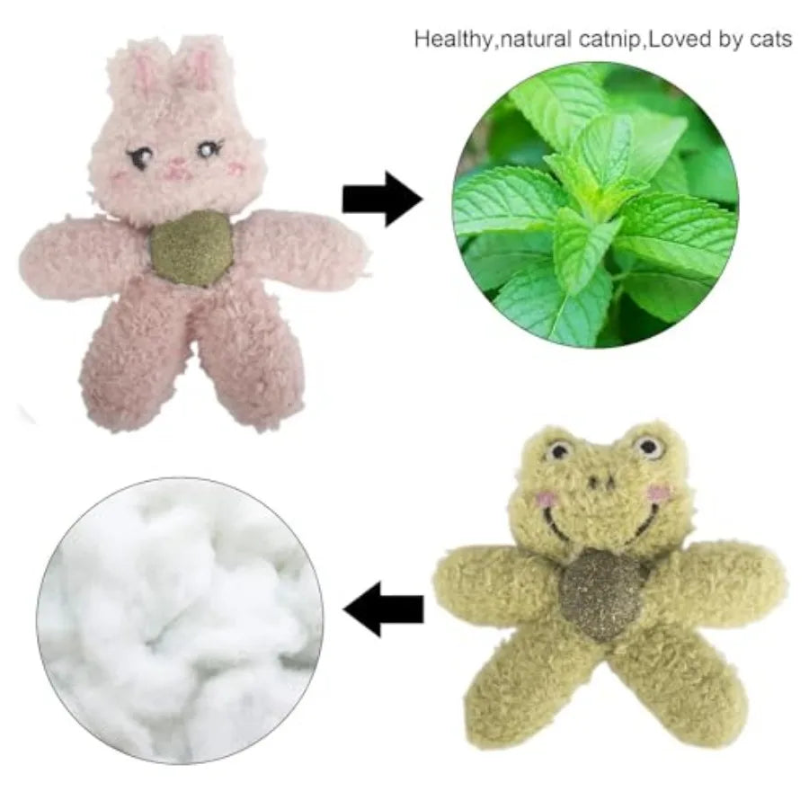 Plush Animal-Shaped Catnip Kicker Toy
