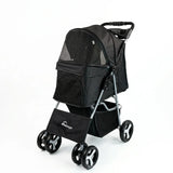 Lightweight One Click Foldable Pet Stroller for Small Medium Dogs Cats Universal Outdoor Walking Travel Carrier Push Cart