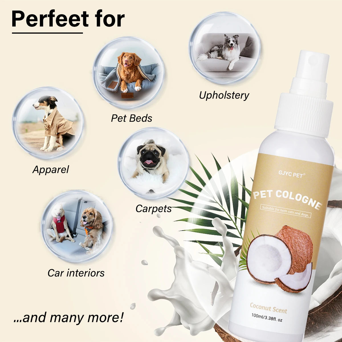 Coconut Pet Deodorizing Spray — Long-Lasting Dog Cologne, 100ml