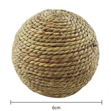 Braided Chew Ball — Cotton & Straw Rope Toy for Guinea Pigs, Rabbits & Hamsters