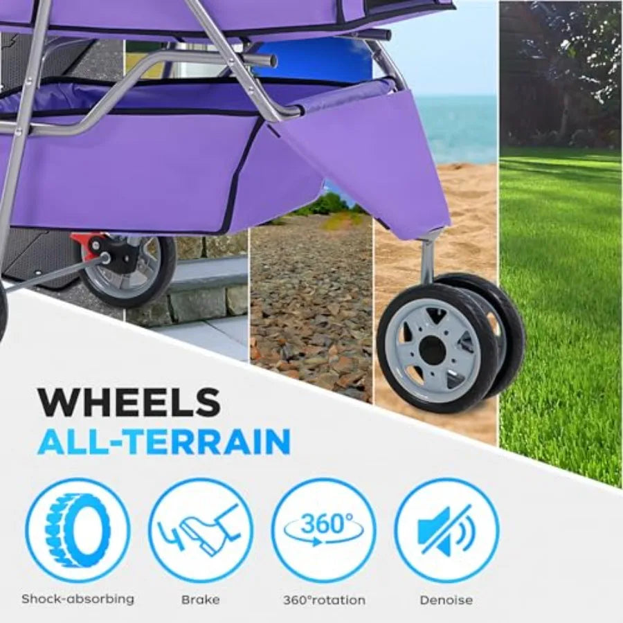 BestOffice 3-Wheel Foldable Pet Stroller with Cup Holder — Lightweight Travel Carrier for Small & Medium Dogs & Cats