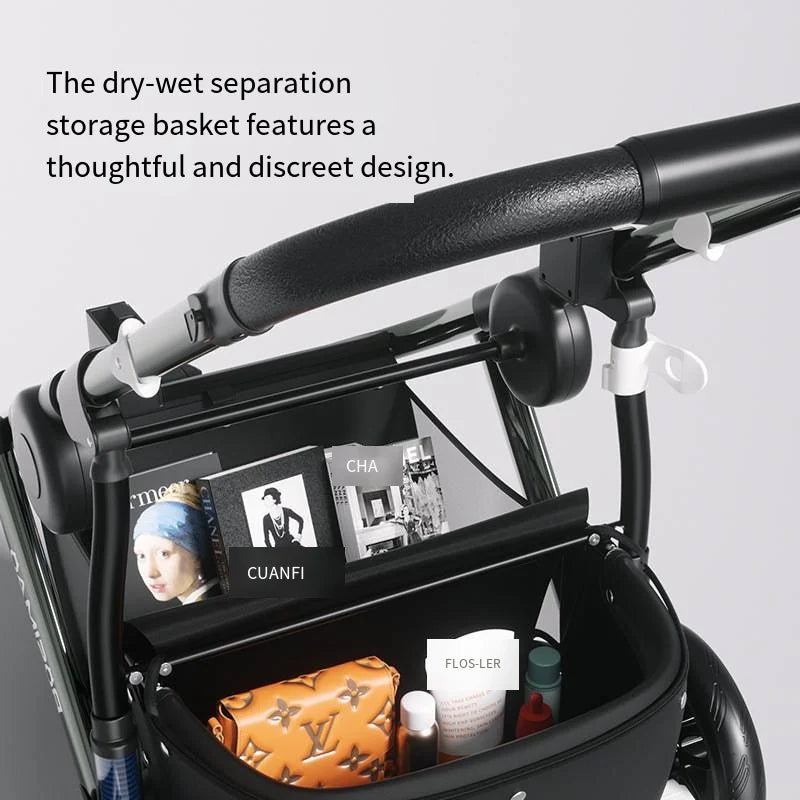 High-Landscape Pet Stroller for Dogs & Cats with Folding Telescopic Handle — Up to 66 lbs