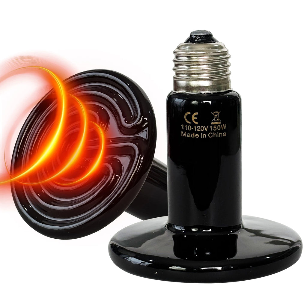 Far-Infrared Ceramic Heat Lamp — Dual-Voltage No-Light Heater, 25W-200W