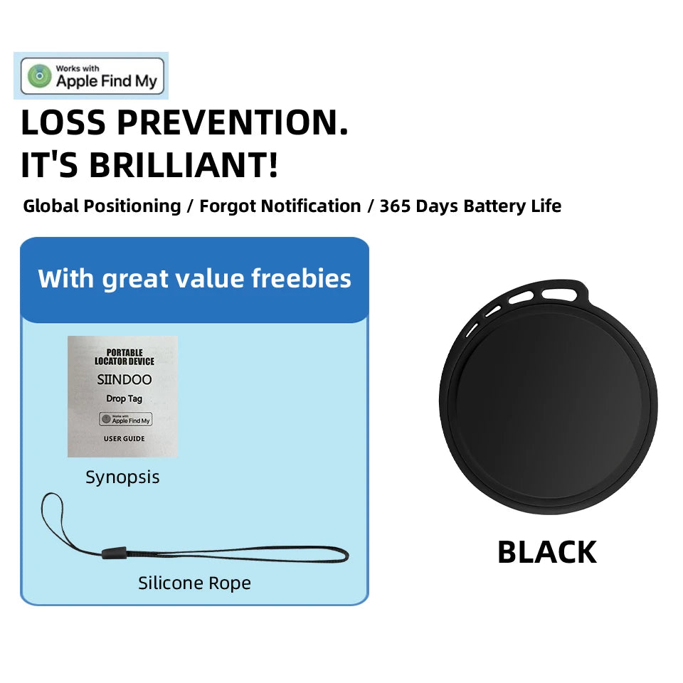 AirTag Compatible Anti-Loss GPS Tracker for Pets, Cars & Kids