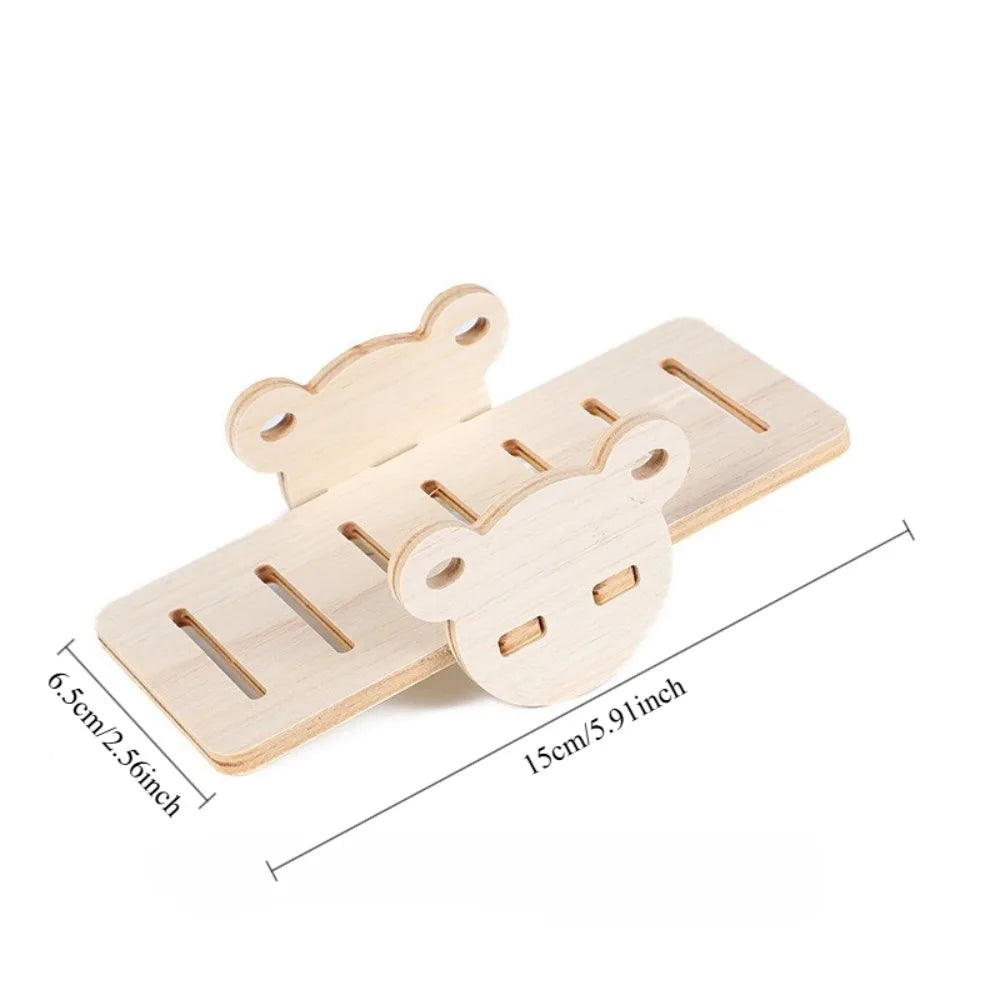 Wooden Hamster Swing & Seesaw Toy — Cage Enrichment for Small Pets