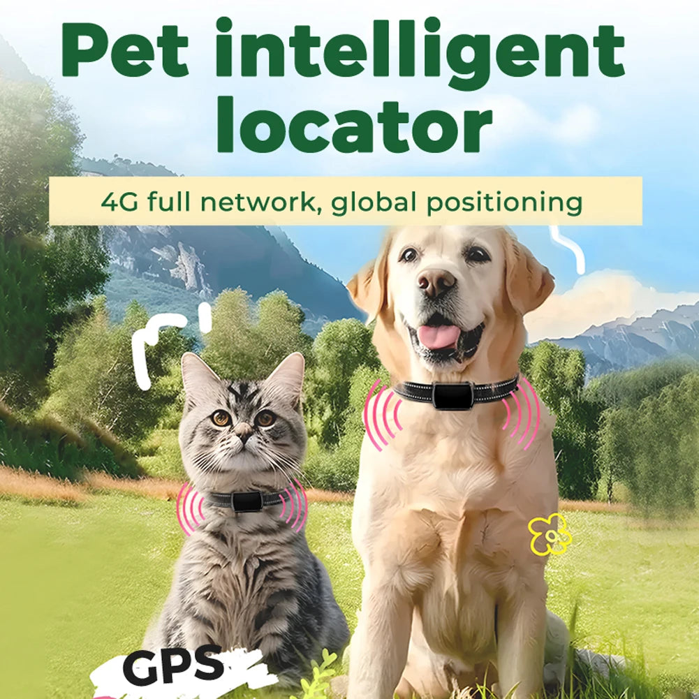 Multi-Function Smart GPS Pet Tracker with Adjustable Collar for Dogs & Cats - Real-Time Locator