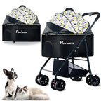 4-in-1 Easy-Fold Pet Stroller with Detachable Carrier for Dogs & Cats — Max 55 lbs
