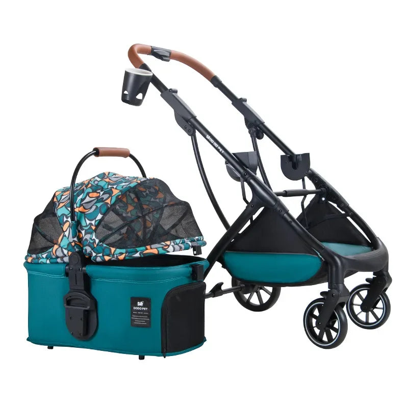 2-in-1 Foldable Pet Stroller & Carrier Travel System