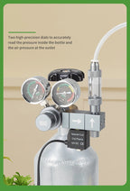 Aquarium CO2 Pressure Regulator with Solenoid Valve (Bubble Meter, Quick-Connect)