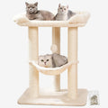 28in Cat Tree with Large Bed, Scratching Post & Hammock