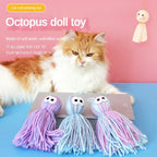 Wool Octopus Plush Cat Toy — Bite-Resistant Self-Righting Kitten Play Ball