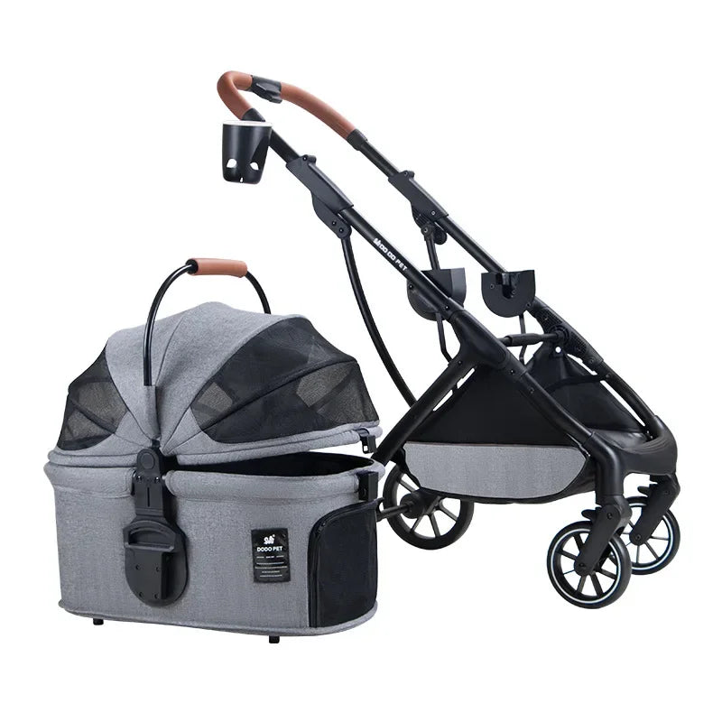 2-in-1 Foldable Pet Stroller & Carrier Travel System