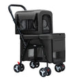 Lightweight Quick-Fold Double Pet Stroller with Detachable Carriers