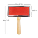 Stainless Steel Pet Grooming Comb — Ergonomic Wood Handle for Tangle-Free Coats