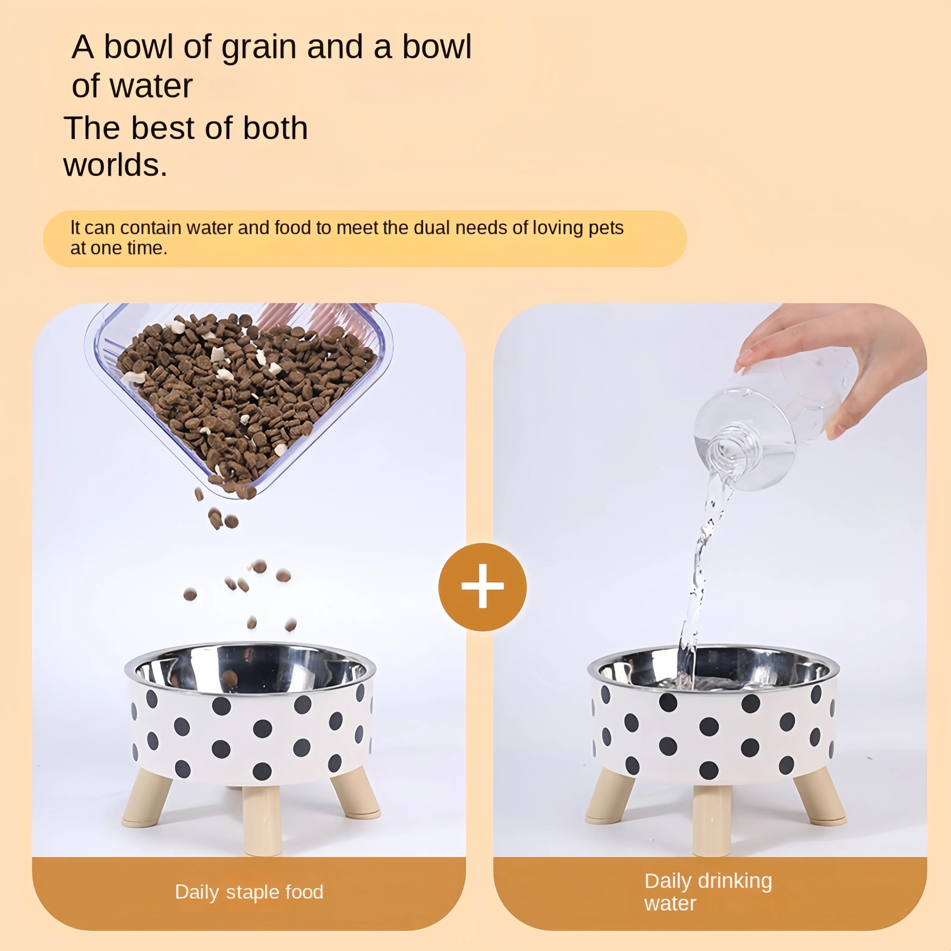 Raised Stainless Steel Pet Feeder Bowl